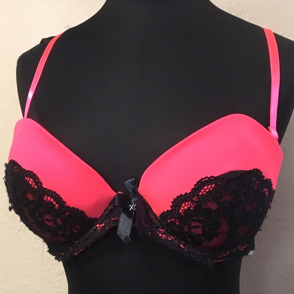 Xoxo coral & black lace bra 38C - Picture 1 of 4